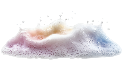 Soap Foam Colorful Bubbles Isolated on white clipping