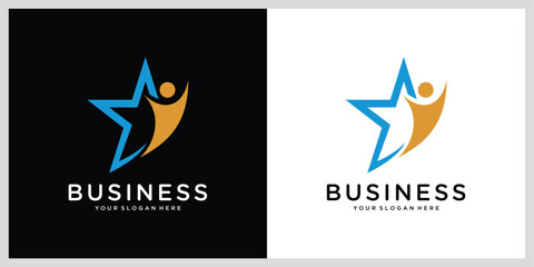 Obraz premium Star People Logo Template vector icon illustration design