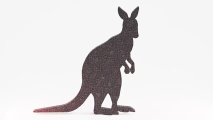 High-quality 3D kangaroo silhouette render, perfect for logos, branding, wall art, laser cutting, CNC, and digital designs. Isolated on white, ideal for creative projects, prints, and engraving.

