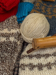 knitting yarn and knitting needles