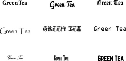 vector, lettering, calligraphy, drink, text, typography, healthy, green tea, element, template, illustration, culture, label, asian, green, design, isolated, letter, background, phrase, matcha, 