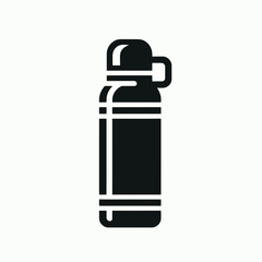  very simple flat and minimalist Thermos silhouette in black on a white background