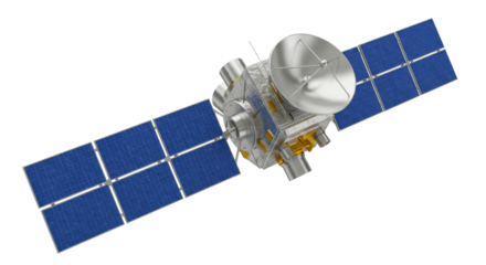 Isolated Detailed Satellite with Solar Panels