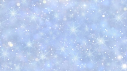 Fototapeta premium Soft pastel light blue and baby pink background with white sparkles and shiny sequins for festive winter and Christmas design. Delicate glitter texture with space for text in high resolution and detai