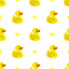 Seamless Pattern with Cartoon Duck
