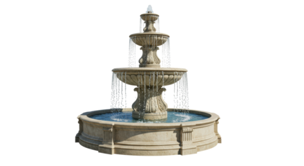 Isolated Elegant Stone Fountain