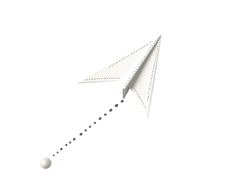paper airplane with dotted travel route line - Powered by Adobe