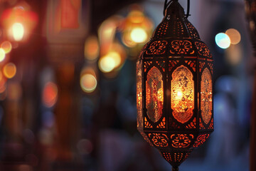 Beautiful greeting card with holiday composition for happy celebrate Ramadan, abstract vivid composition consists of fictional unreal fantastic vision on background