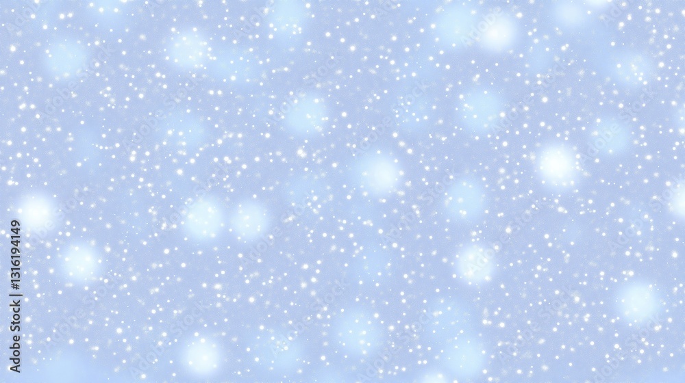 Poster soft pastel light blue and baby pink background with white sparkles and shiny sequins for festive wi