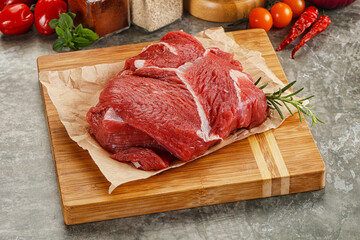 Raw beef meat piece for cooking