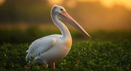 Graceful Pelican at Sunset