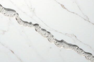 Erosion marks on weathered white Carrara marble exterior, stones, landscape