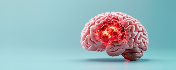 3D human brain illustration with enhanced detail and clarity.