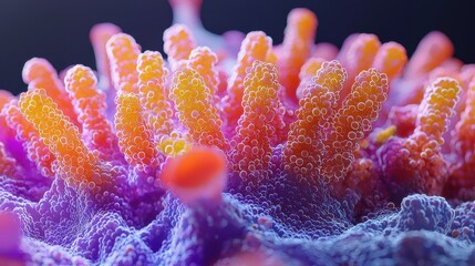 Fototapeta premium Close up of a flower petal with water droplets on its surface in natural light