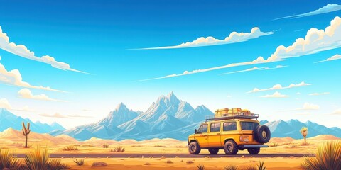 Family road trip banner