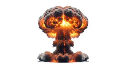 Isolated Nuclear Explosion Mushroom Cloud