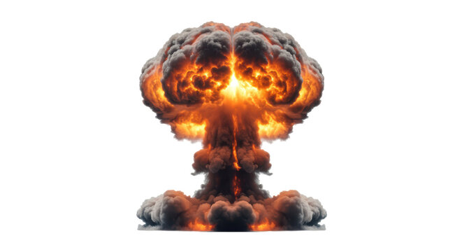 Isolated Nuclear Explosion Mushroom Cloud