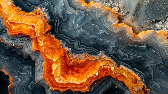 Fiery Agate: A Symphony of Orange and Grey