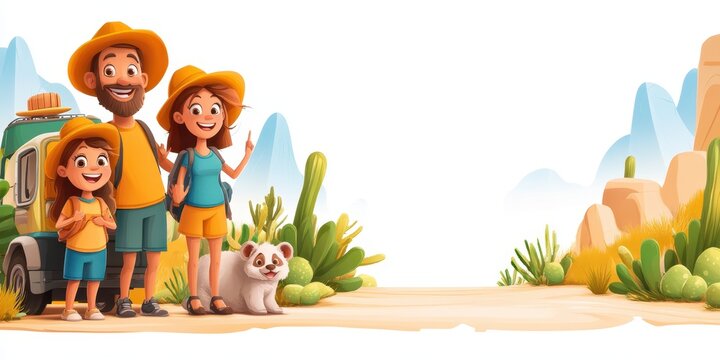 Family road trip banner