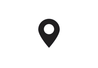 Isolated Location Pin Icon, Black Map Marker