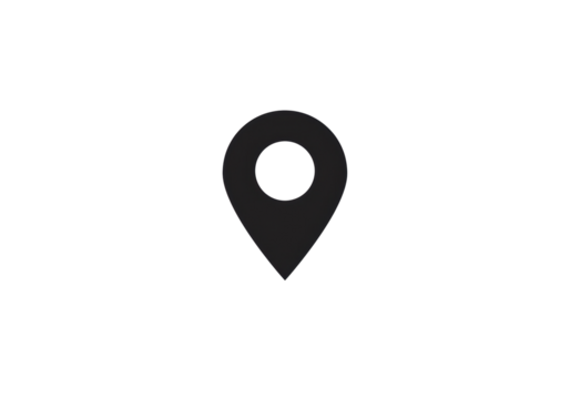 Isolated Location Pin Icon, Black Map Marker