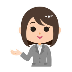 案内する会社員の女性のイラスト