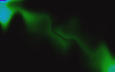 Abstract color gradient background, film grain texture, blurred orange gray white free forms on black background