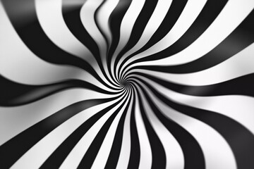 Swirling black and white checkered tunnel creates a mesmerizing optical illusion experience
