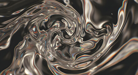 Silver Liquid Metal Swirl background