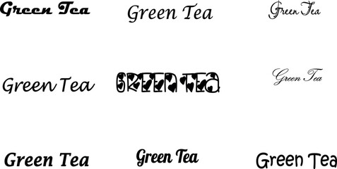 vector, lettering, calligraphy, drink, text, typography, healthy, green tea, element, template, illustration, culture, label, asian, green, design, isolated, letter, background, phrase, matcha, 