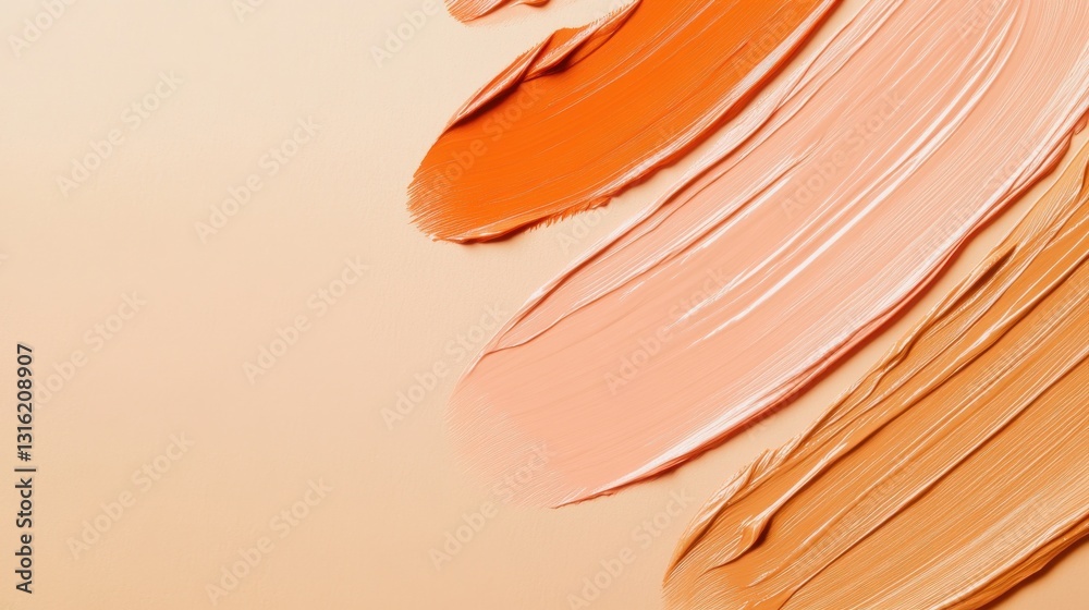 Poster Elegant pencil strokes create a soft muted peach aesthetic with delicate drips and blending elements across the surface