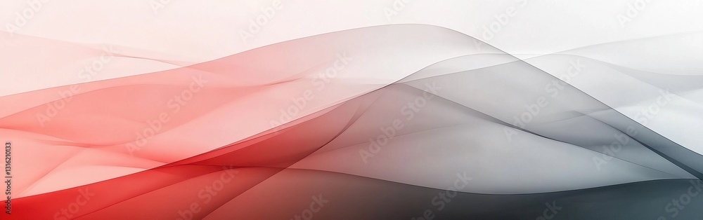 Poster Elegant coral and gray blurred edges create a soft abstract composition evoking calmness and balance in visual arts