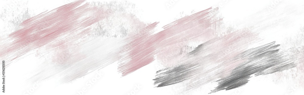 Poster Delicate pencil strokes create a soft artistic composition in muted pink tones on a clean background