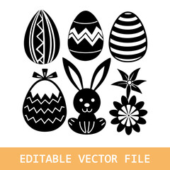 Vector set of easter eggs and reddit 