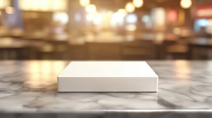 Minimalistic White Box on Marble Countertop in Soft Indoor Light