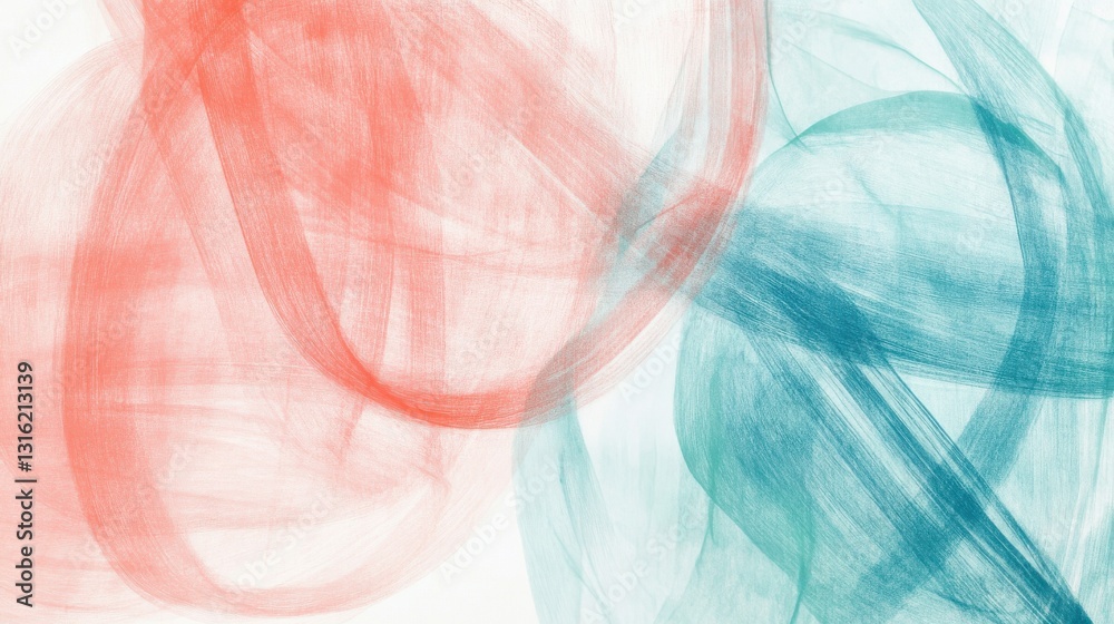 Poster abstract pencil strokes showcase fluid motion and color blending in contemporary composition