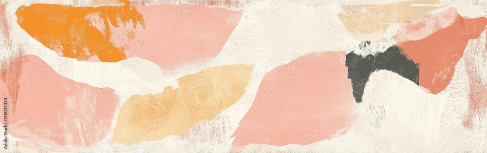 Aufkleber Colorful abstract pencil strokes on torn paper create a dynamic and textured backdrop for artistic expression