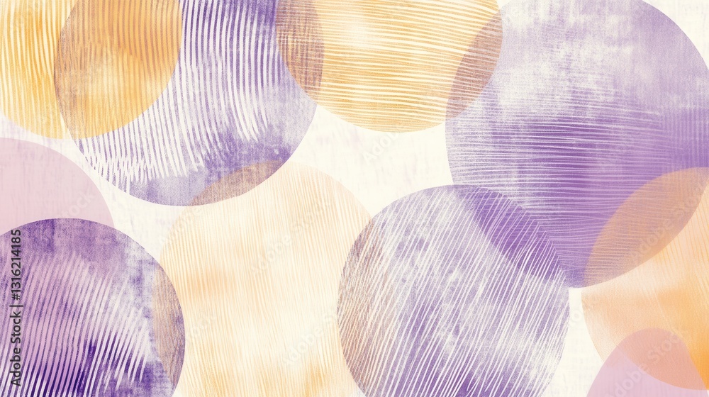 Aufkleber circular pencil strokes form a dynamic abstract pattern with soft hues, ideal for a creative backdro