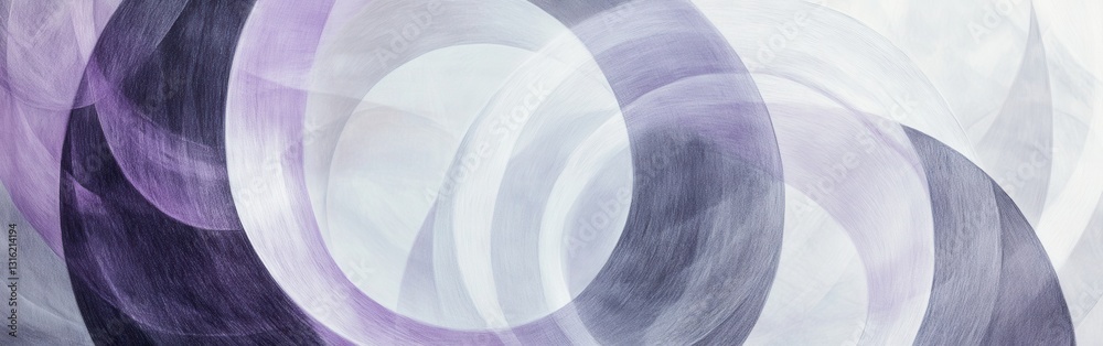 Poster intricate circular pencil strokes create a mesmerizing abstract design showcasing shades of purple a