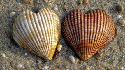 砂浜に打ち上げられた貝殻