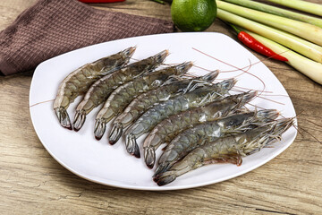 Raw fresh King Tiger prawn