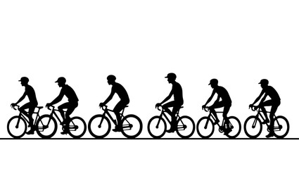 Obraz premium Bicycle silhouette, sport, cycling, vector, illustration, cyclist, cycle, people, biker, ride, woman, biking, activity, mountain, riding, boy, sports, race, wheel, black, person, cartoon, exerc bicycl