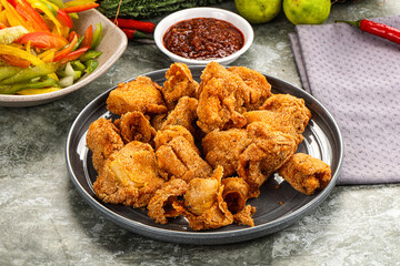 Golden crispy Breaded calamari snack