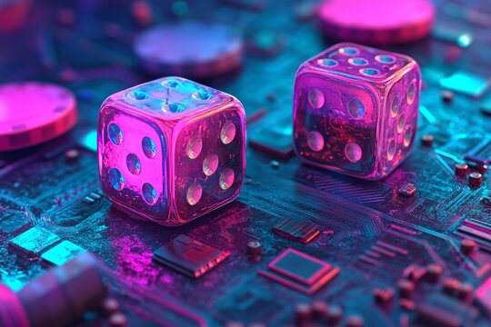 The iGaming platform boasts a creative and vivid design featuring purple, pink, and gold tones