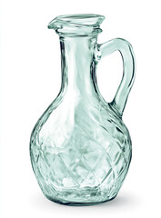 Realistic Oil Glass Bottle with Handle, Isolated on White Background, High-Resolution