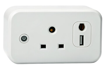 Smart power strip with USB port isolated with transparent background