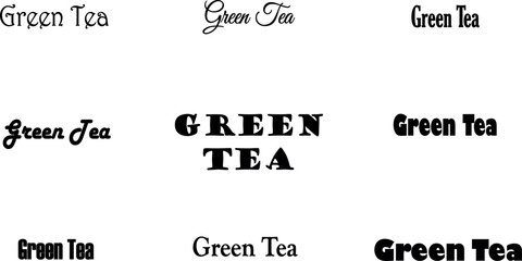 vector, lettering, calligraphy, drink, text, typography, healthy, green tea, element, template, illustration, culture, label, asian, green, design, isolated, letter, background, phrase, matcha, 