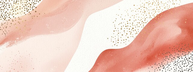 Fototapeta premium A gathering of watercolor illustrations characterized by their blush pink, ivory, and beige tones