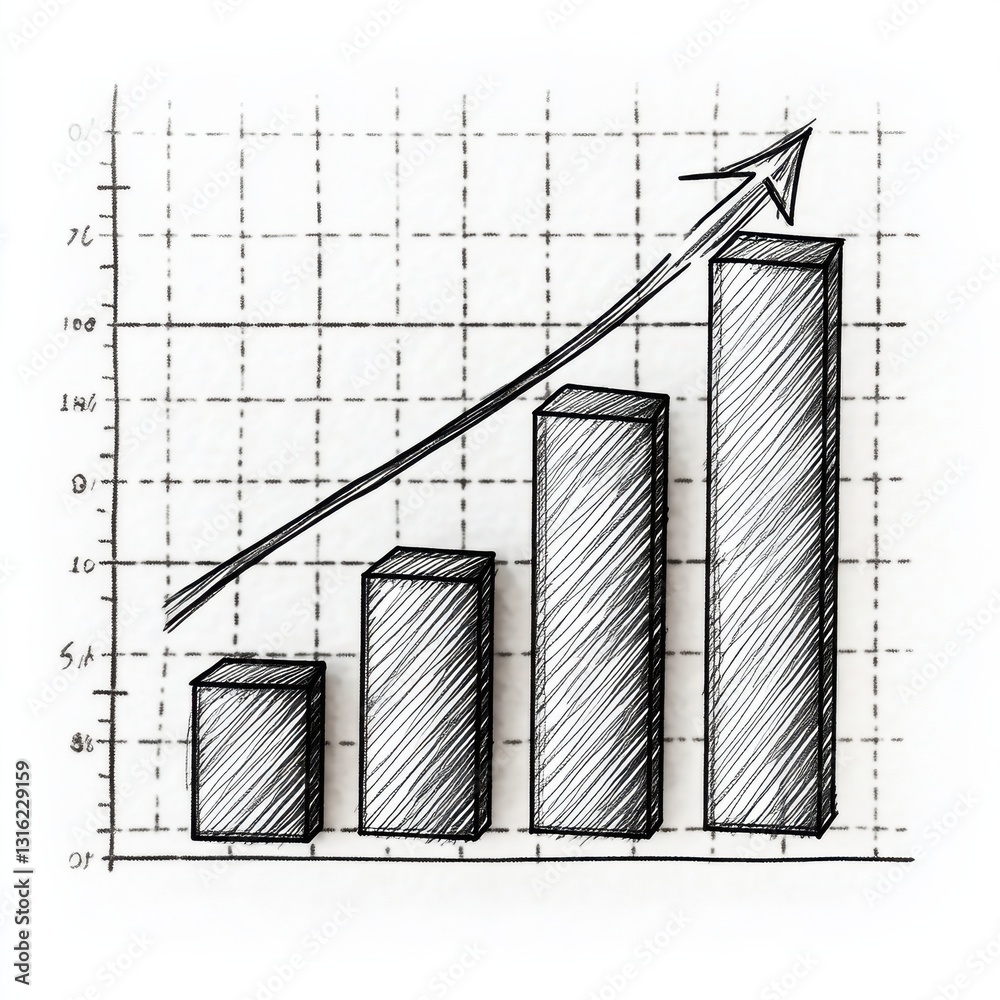 Poster trends in data representation showcasing growth over time using a bar graph format