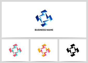 Obraz premium Thunder Electricity Bolt Lightning Power Letter Logo Design